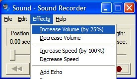 Sound Recorder Effects — Decrease Speed