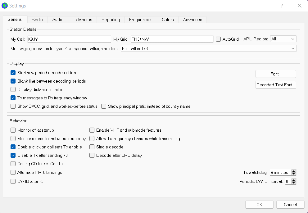 WSJTx settings for Icom 7300