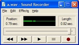 Sound Recorder — A WAV File — End